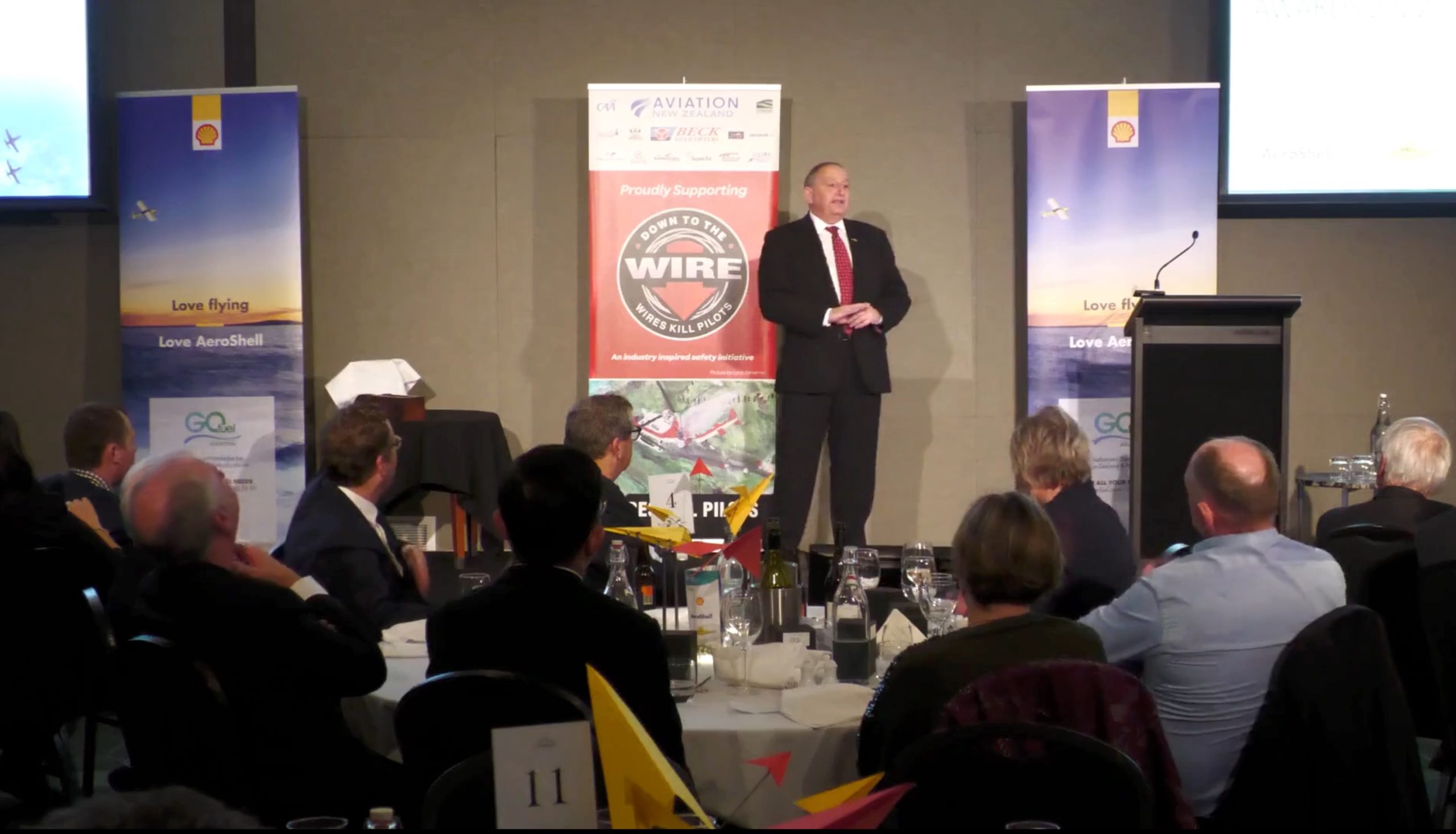 Dave presenting after dinner talk to the Aviation Industry Association